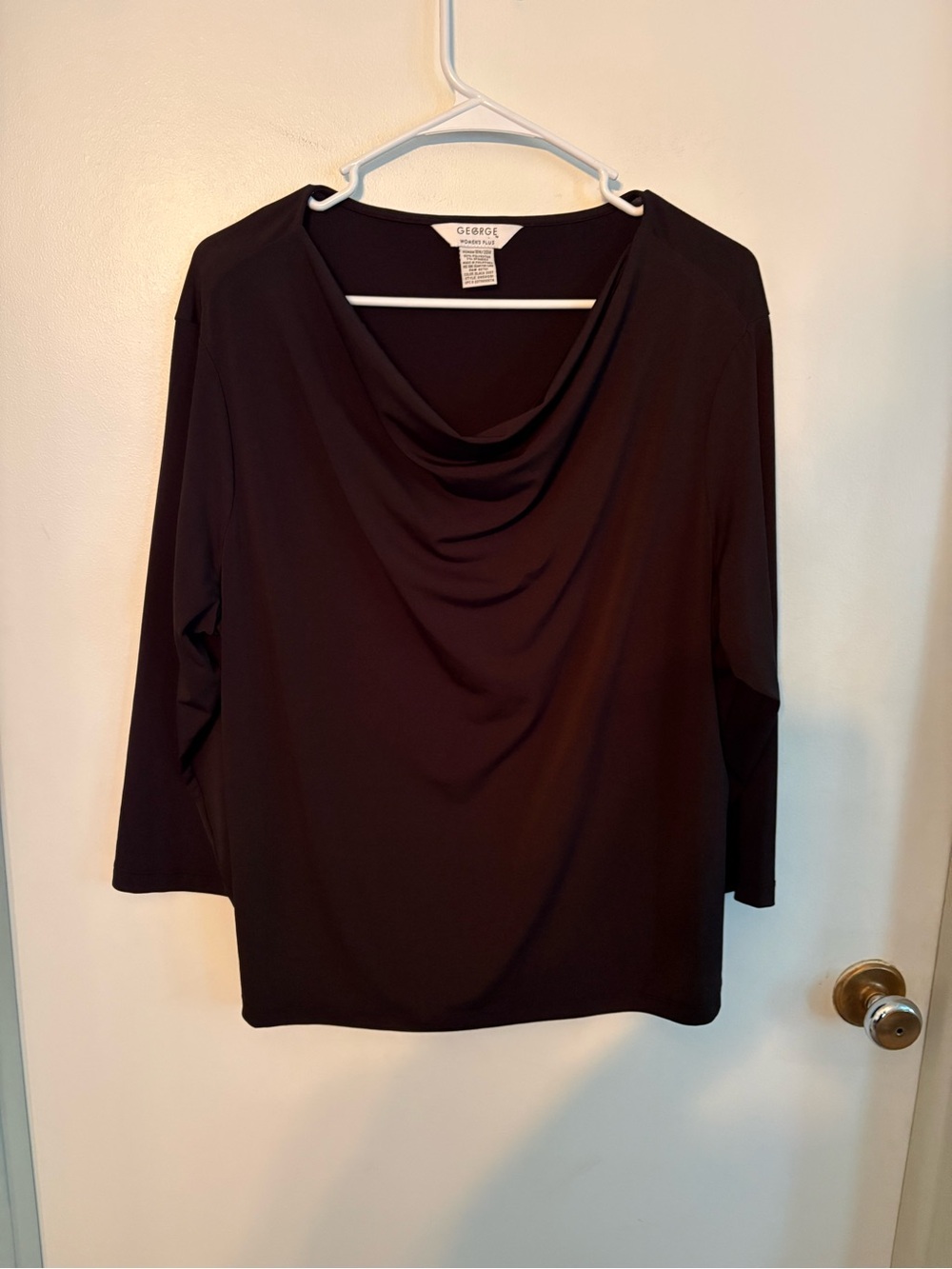 George Women's Black Drape Neck blouse size 18w/20w